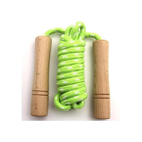 Cuerda de saltar de algodón para niños mango de madera