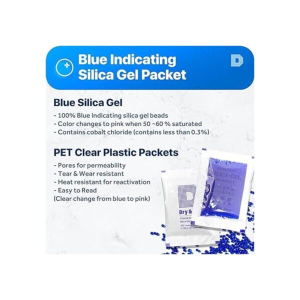 Pack de paquetes de 50 seco Dry Gel de Sílice desecante.