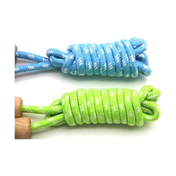 Cuerda de saltar de algodón para niños mango de madera