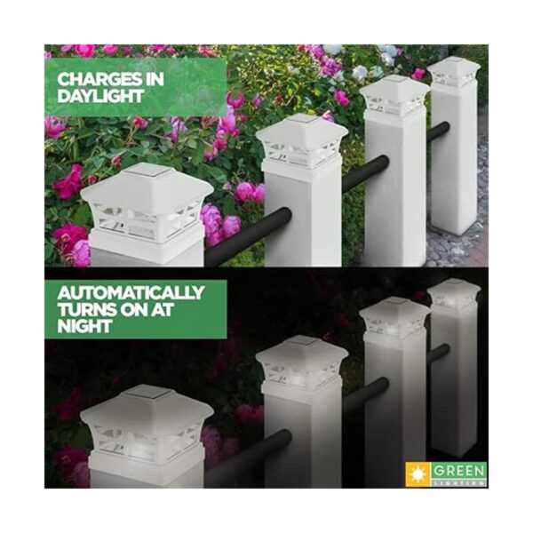 Greenlighting Luz de tapa de poste blanco paquete de 4_2