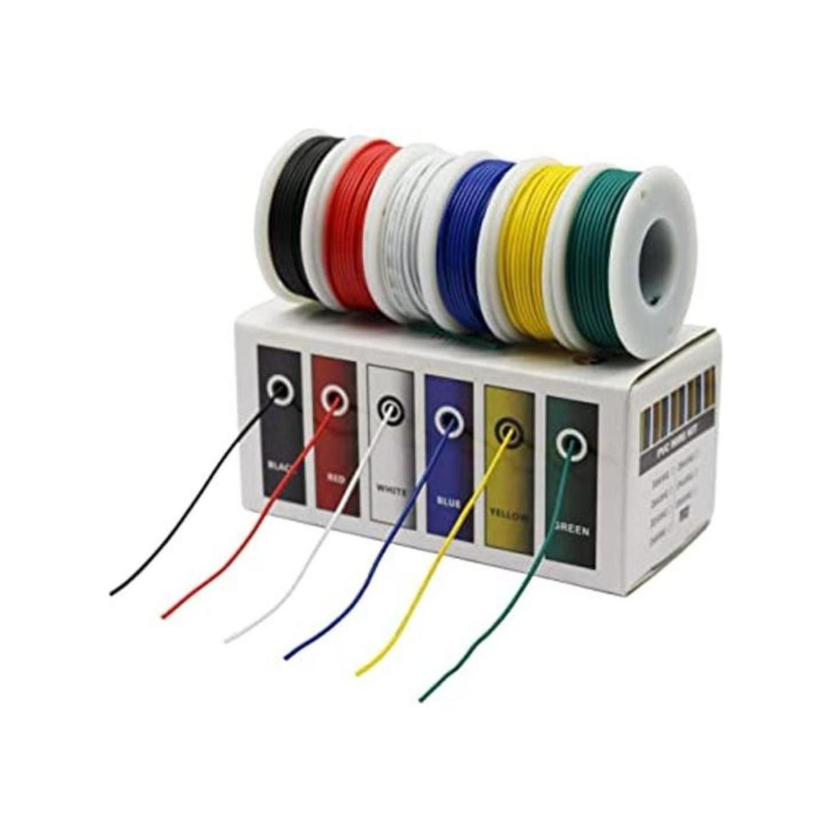 CBAZY Hook up Stranded Wire Kit 20 Gauge 6 colores 19.6