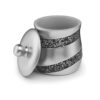 Creative Scents Soporte de mosaico plateado Qtip Tarro