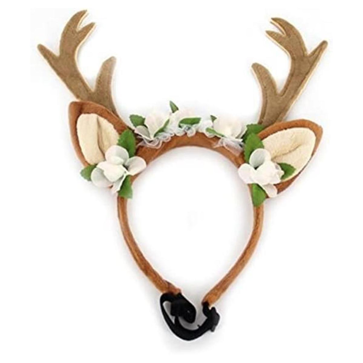 FLAdorepet Gorro de reno para perro y gato disfraz de