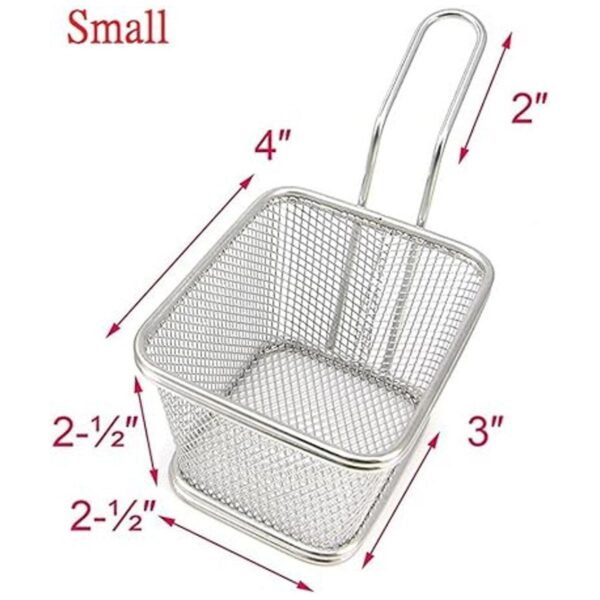 Cesta de acero inoxidable mini papas fritas de acero