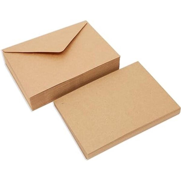 Paquete de 50 postales de papel kraft A7 con sobres_3