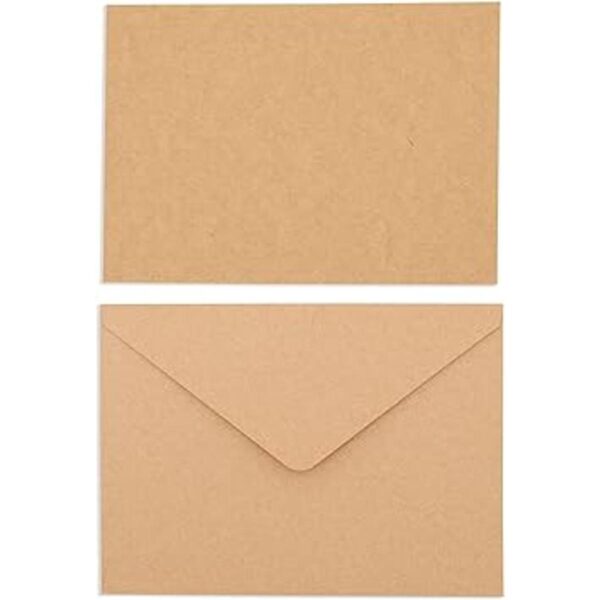 Paquete de 50 postales de papel kraft A7 con sobres_5