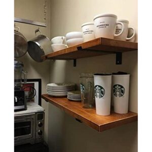 Estante de pared rústico de madera de cocina de 2 niveles_1