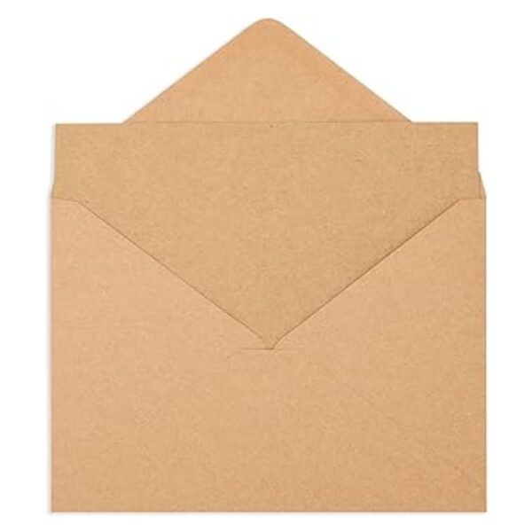 Paquete de 50 postales de papel kraft A7 con sobres_4
