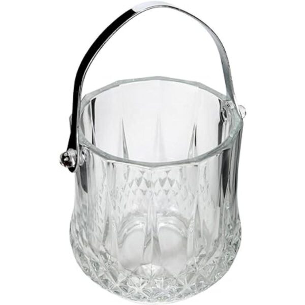 Lilys Home Cubo de hielo de vidrio con mango y pinzas SS