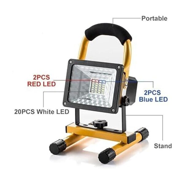 Lanfu Focos de luz de trabajo portátiles de 15 W y 24 LED