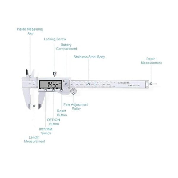 Calibre Vernier digital rosimo Electronic calibre de acero_2