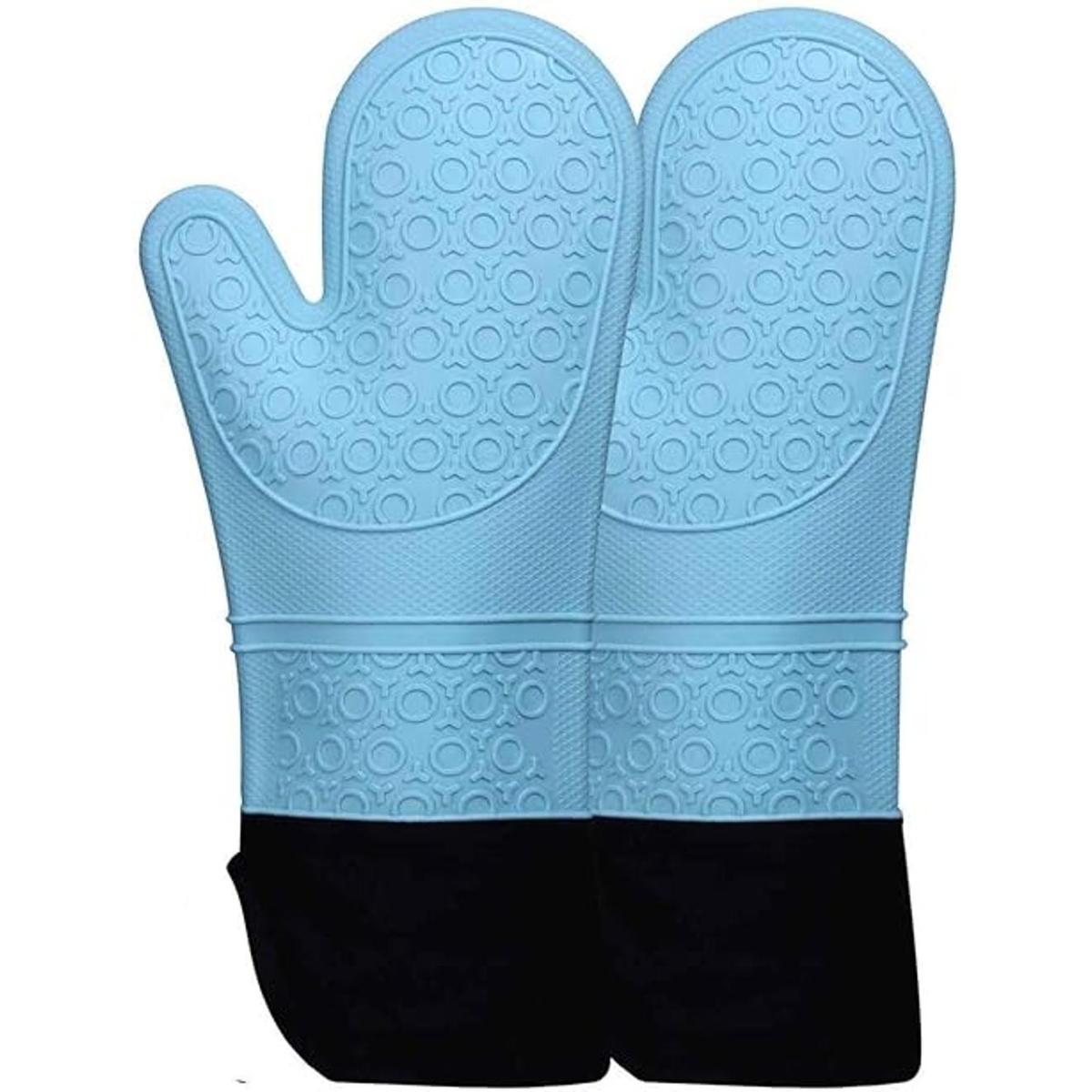 Guantes de horno de silicona con forro de algodón