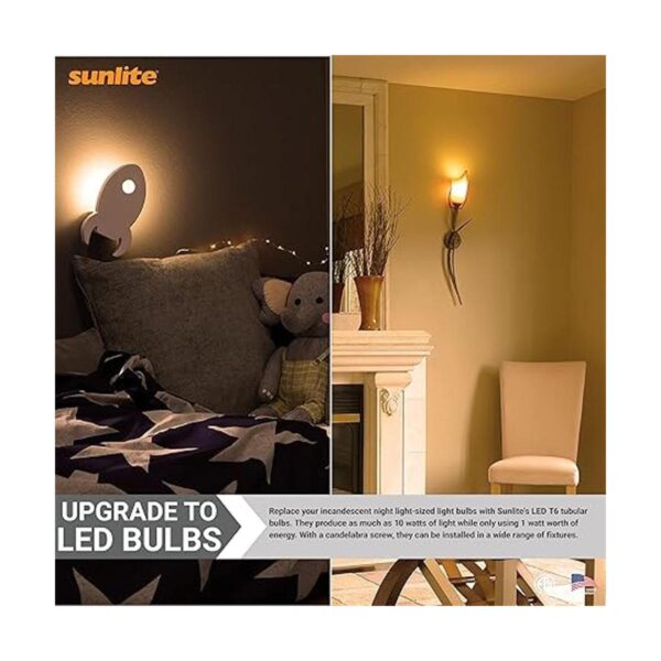 Sunlite Bombilla de 1 W equivalente a 10 W base de_4