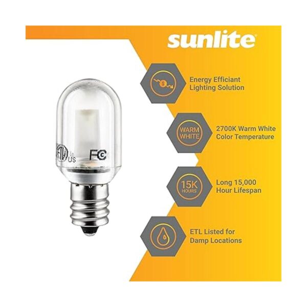 Sunlite Bombilla de 1 W equivalente a 10 W base de_3