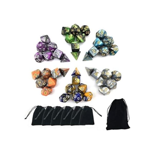 SmartDealsPro Juego de dados de poliedro de doble colores_1