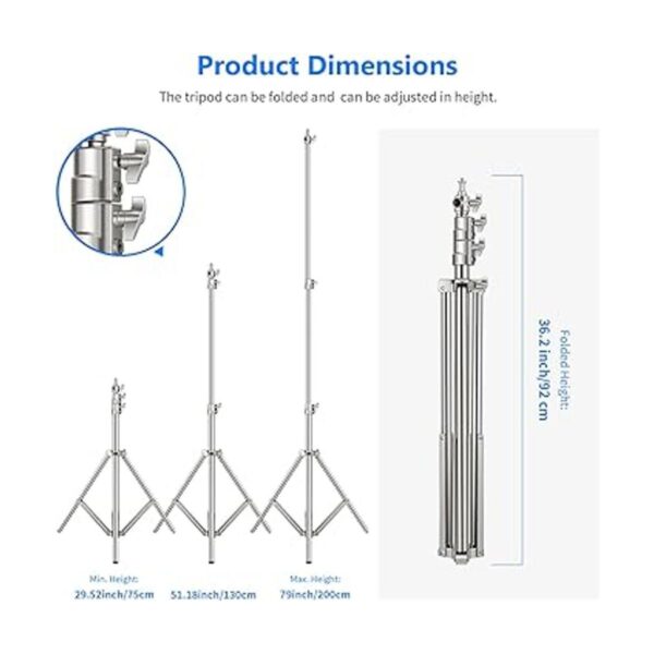 NEEWER Soporte de luz de acero inoxidable de 79_5