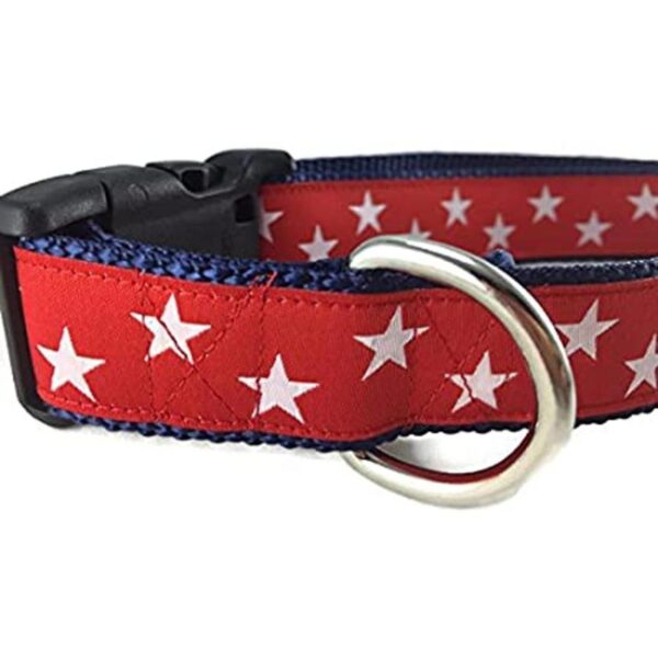 American perro collar caninedesign estrellas rojo_1