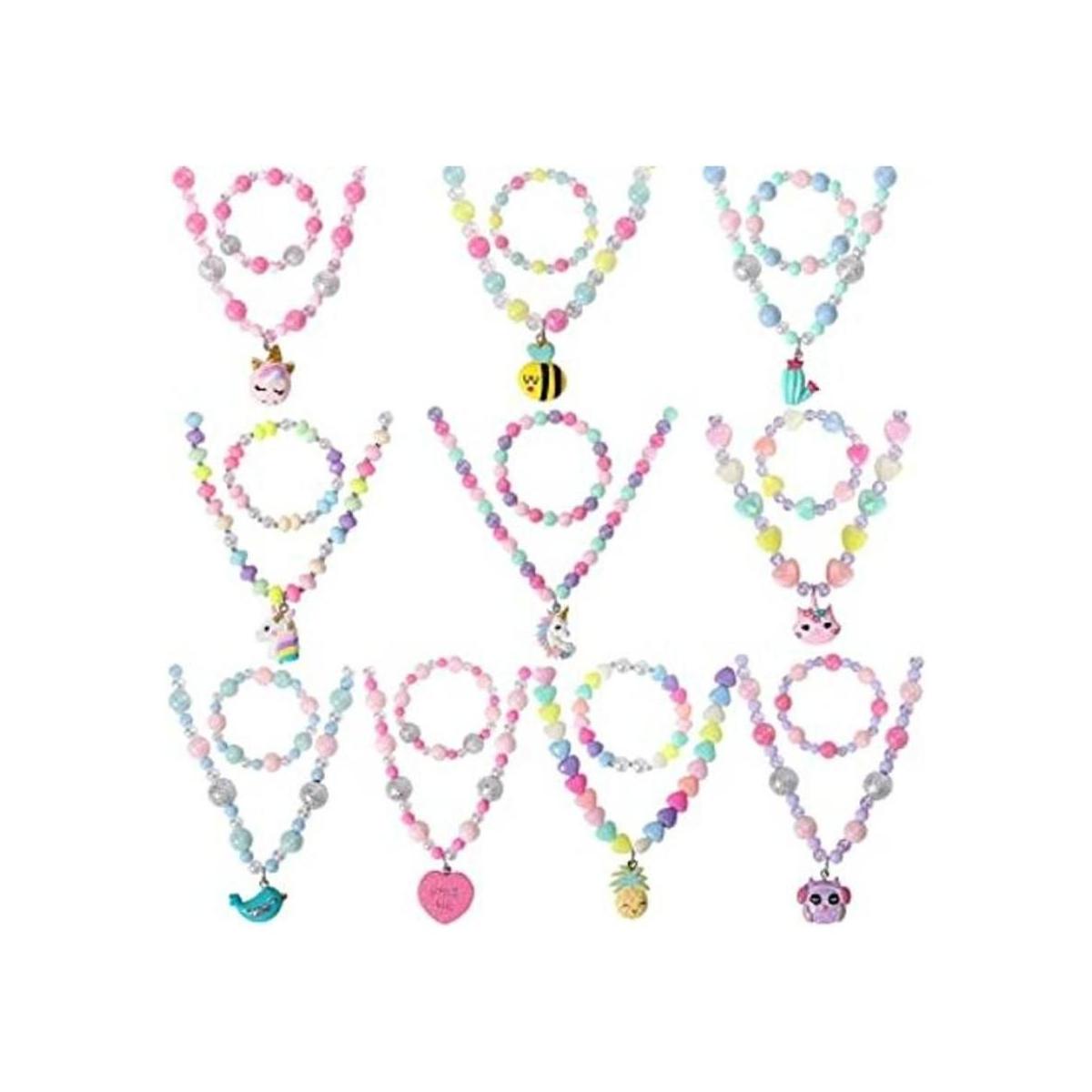 PinkSheep Juego de joyas con cuentas y pulsera de cuentas