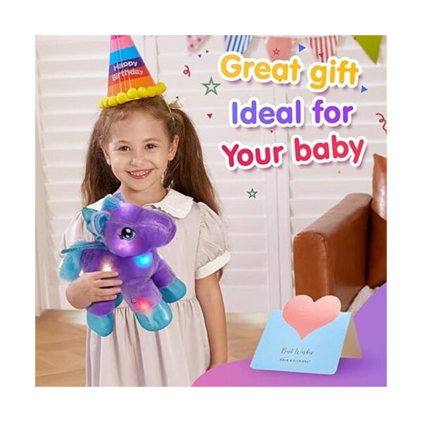 Bstaofy Peluches de peluche con luz de Pegasus unicornio_4