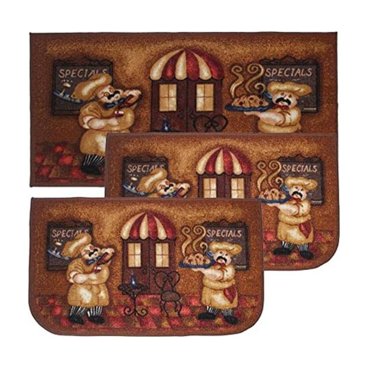 Tapete de cocina base de látex antiderrapante Juego de 3