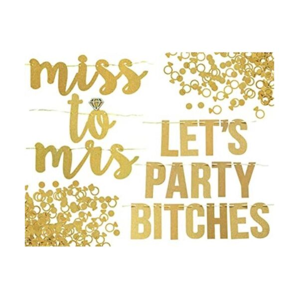 Juego de pancartas de Miss to Mrs Lets Party Bitches.