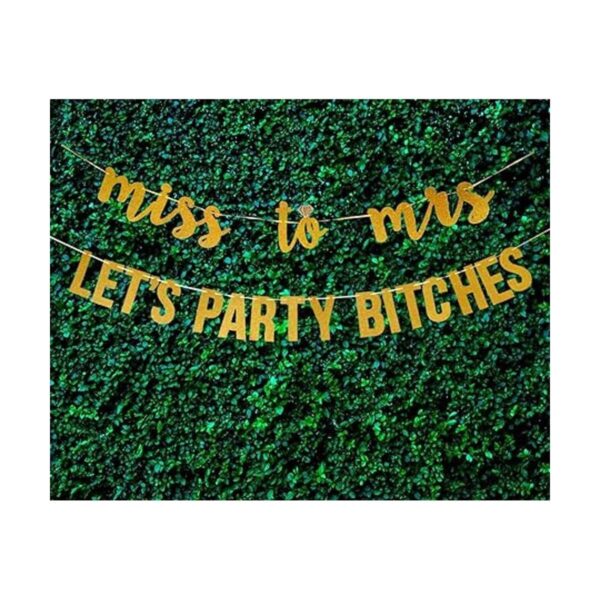 Juego de pancartas de Miss to Mrs Lets Party Bitches.