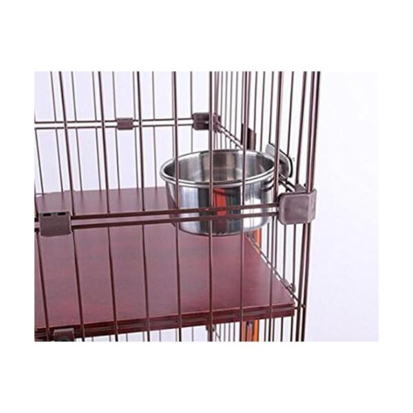 Cuenco de acero inoxidable con abrazadera para perros_4