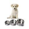 Cuenco de acero inoxidable con abrazadera para perros_1