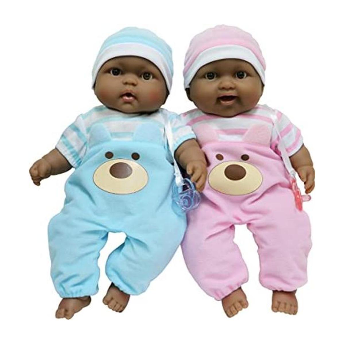 JC Toys Twins Muñecas de bebé de cuerpo suave realista de