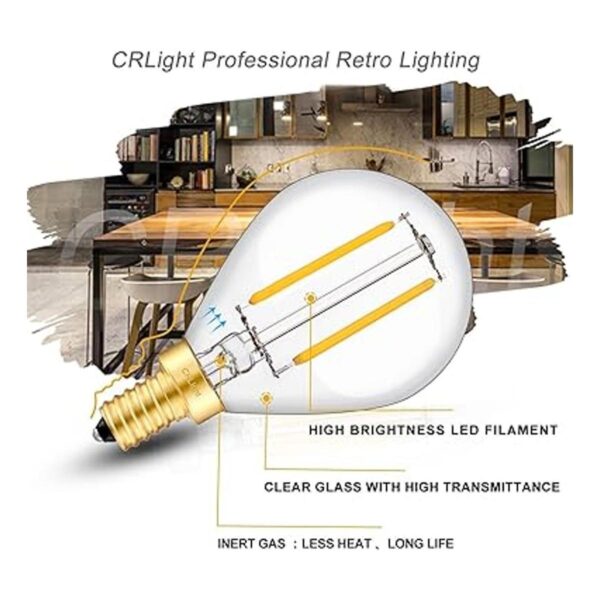 CRLight Bombilla LED de 2 W equivalente a 25 W color