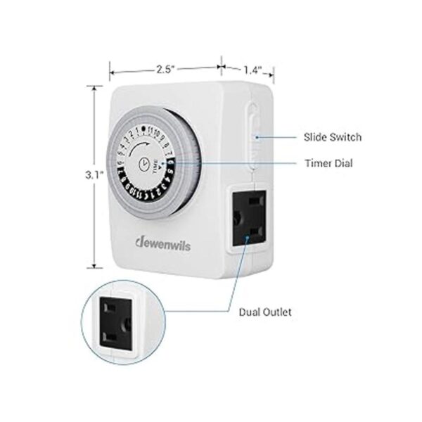 Dewenwils temporizador mecánico para interiores para_4