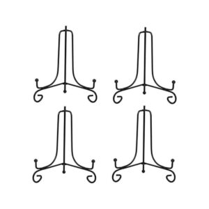 Soporte tipo caballete de hierro negro para platos como