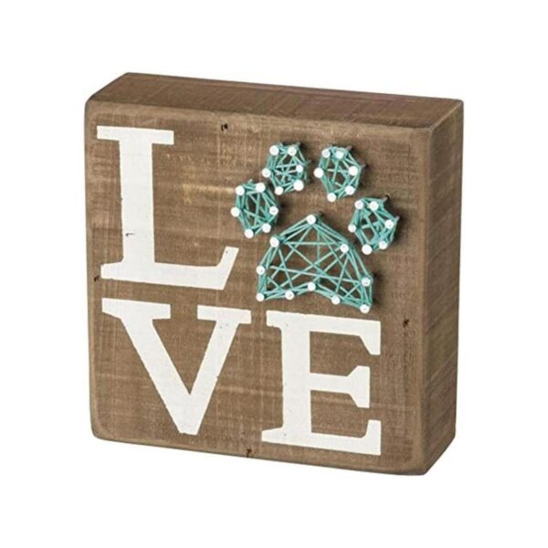 Primitives by Kathy Box Sign String ArtPet Love 5.0 x 5.0_1