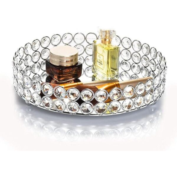 Feyarl Bandeja de maquillaje de cristal para cosméticos y_1