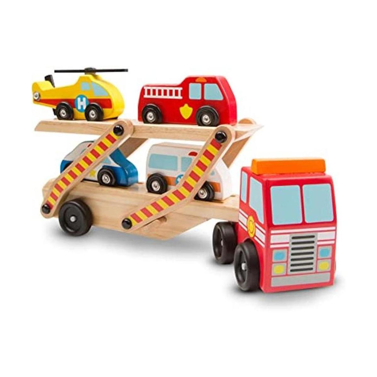 Melissa Doug Camión transportador de vehículos de