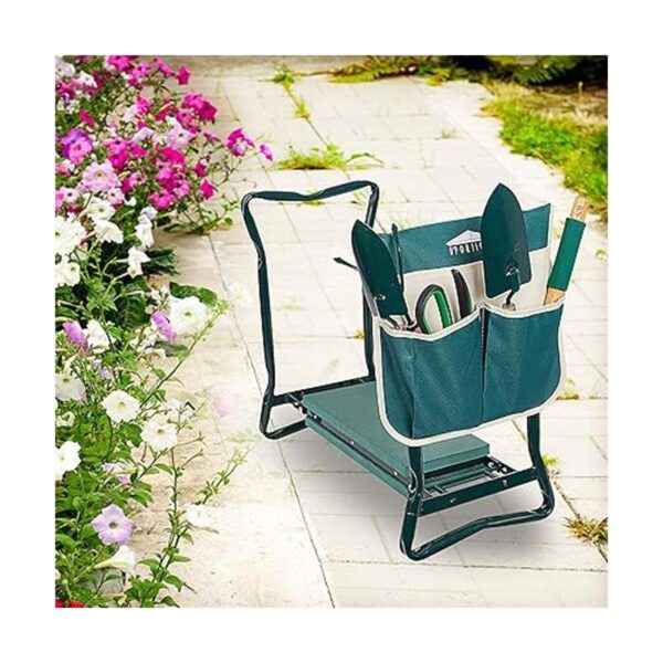 Livebest Taburete plegable de jardín con almohadilla de
