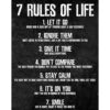 Póster motivacional de 7 reglas de la vida impreso en_1