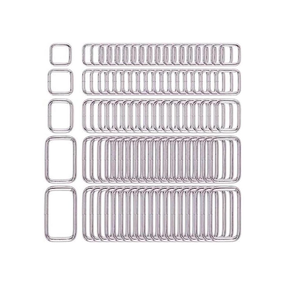 Swpeet 100 anillos rectangulares de metal surtidos