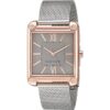 Nine West Reloj de pulsera de malla con esfera de rayos_1