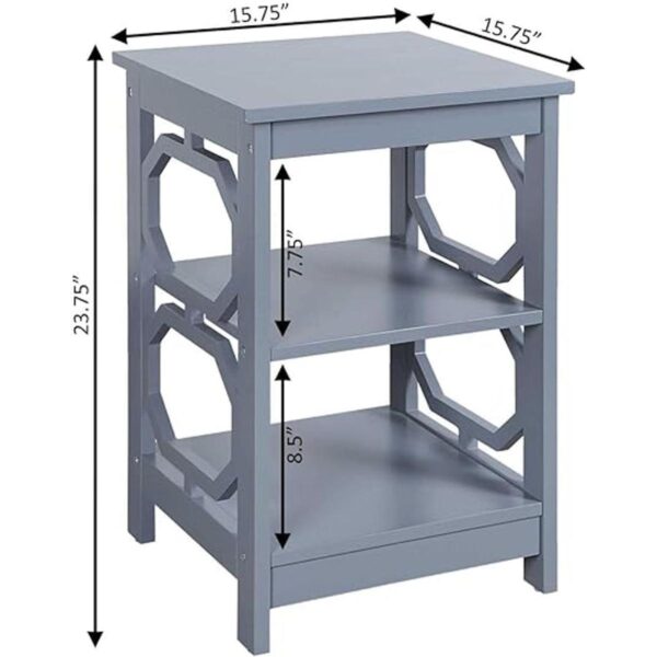 Convenience Concepts Omega Mesa auxiliar con estantes_3