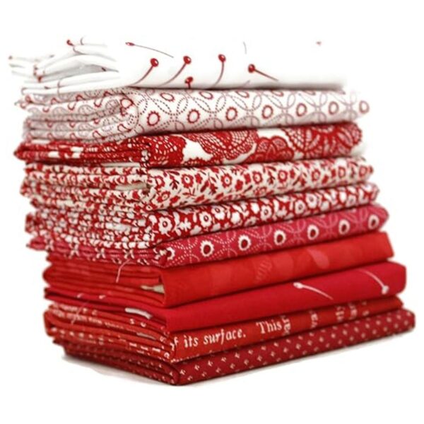 Red Fat Quarter Bundle 10 piezas Diseñadores mixtos_1