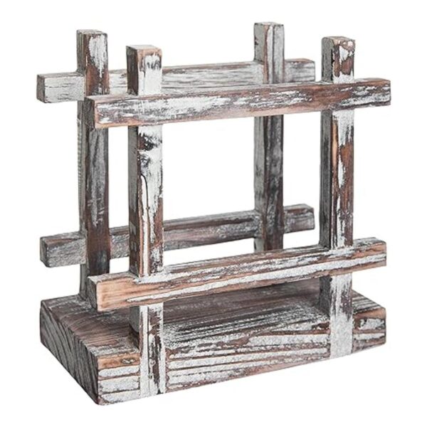 MyGift Servilletero rústico de madera con antorcha para