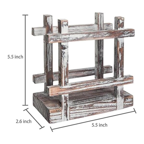 MyGift Servilletero rústico de madera con antorcha para