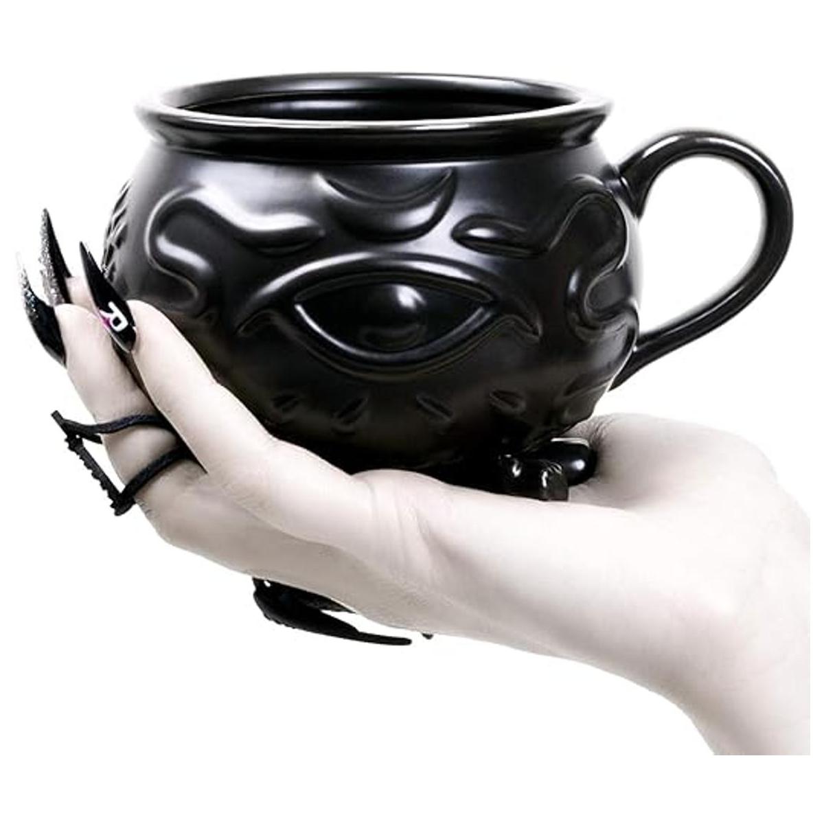 Rogue Wolf Taza de café de caldero de bruja en caja de