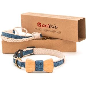 Pettsie Collar de perro a juego con pajarita y pulsera de_1