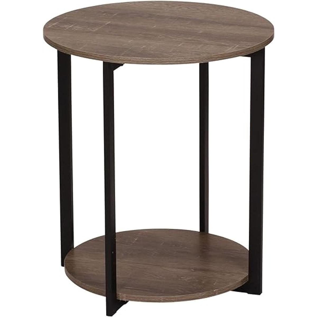 Household Essentials Mesa auxiliar de madera con estante