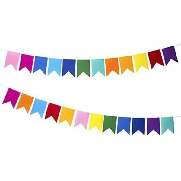 Banderines de tela de fieltro arco iris 24 piezas 2
