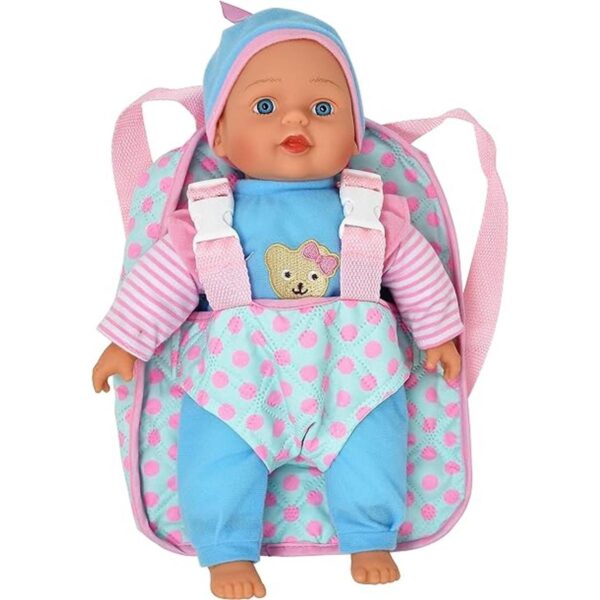 Muñeca suave de 13 pulgadas con mochila portadora de color_1