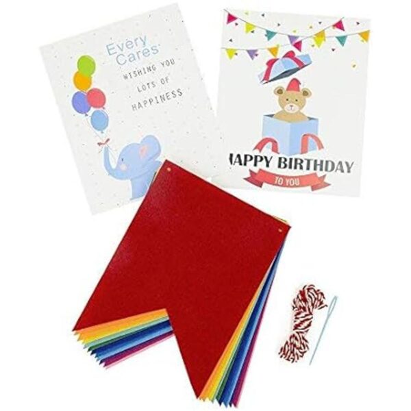 Banderines de tela de fieltro arco iris 24 piezas 2