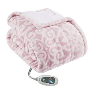 Cobija eléctrica Sherpa de Beautyrest suave con diseño_1